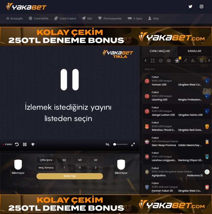 yakabet tv sitesi görünümü